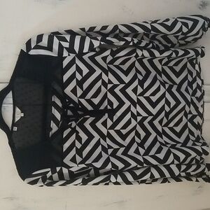 Guess  Sheer White and Black  Blouse Top/Blouse Size  S